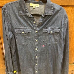 Kerri Rosenthal branded chambray denim shirt